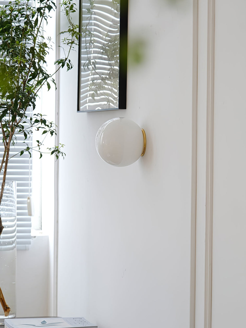Glass Mini Orb Wall Light, Hardwired Wall Sconce, detail 11