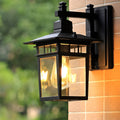 Glass LED Waterproof Retro Exterior Wall Light Wall Light Lighting without Bulb, Outdoor Wall Light, Die-cast Aluminum, H 11in