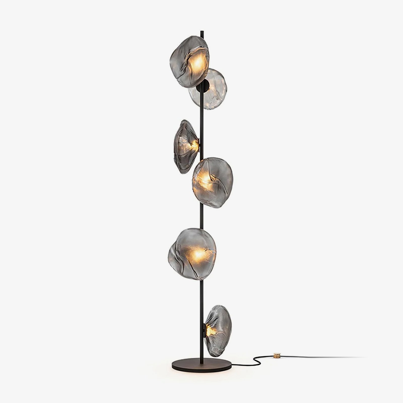 Glass Mesh Petals Floor Light, Floor Lamp, Metal, 6 heads ∅ 13.8″ x H 70.9″