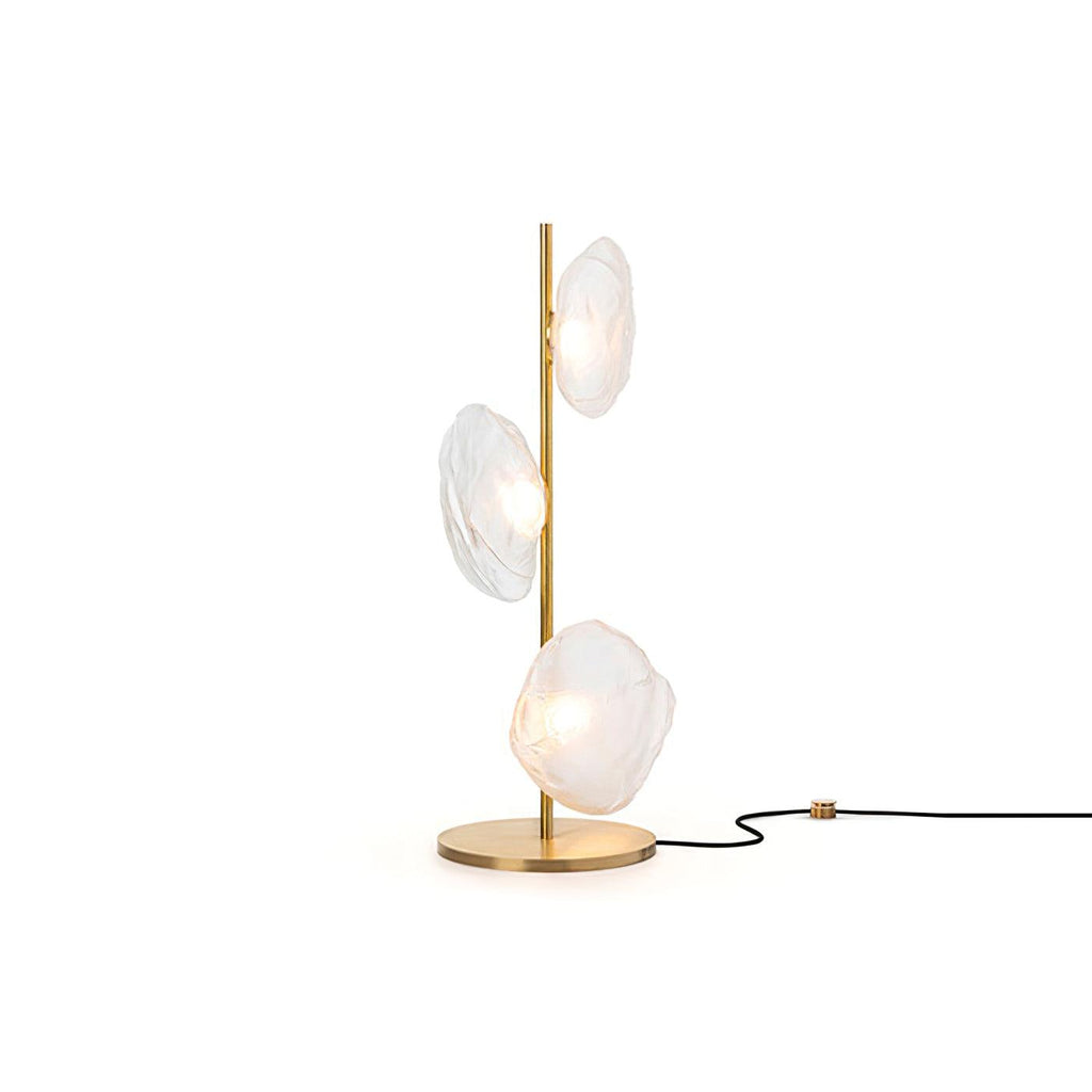 Glass Petals Table Light, Bedside Table Lamp, Metal, Dia 35cm x H 90cm