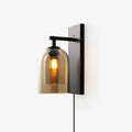 Glass Tubular Plug-In Wall Light, Plug-In Wall Sconce, Metal, Dia 15cm x H 34cm