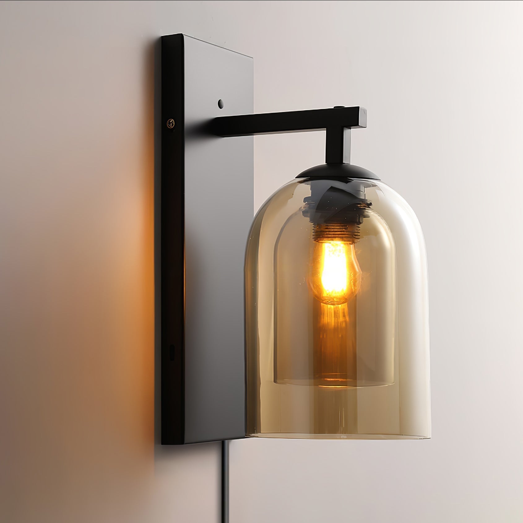 Glass Tubular Plug-In Wall Light, Plug-In Wall Sconce, detail 8