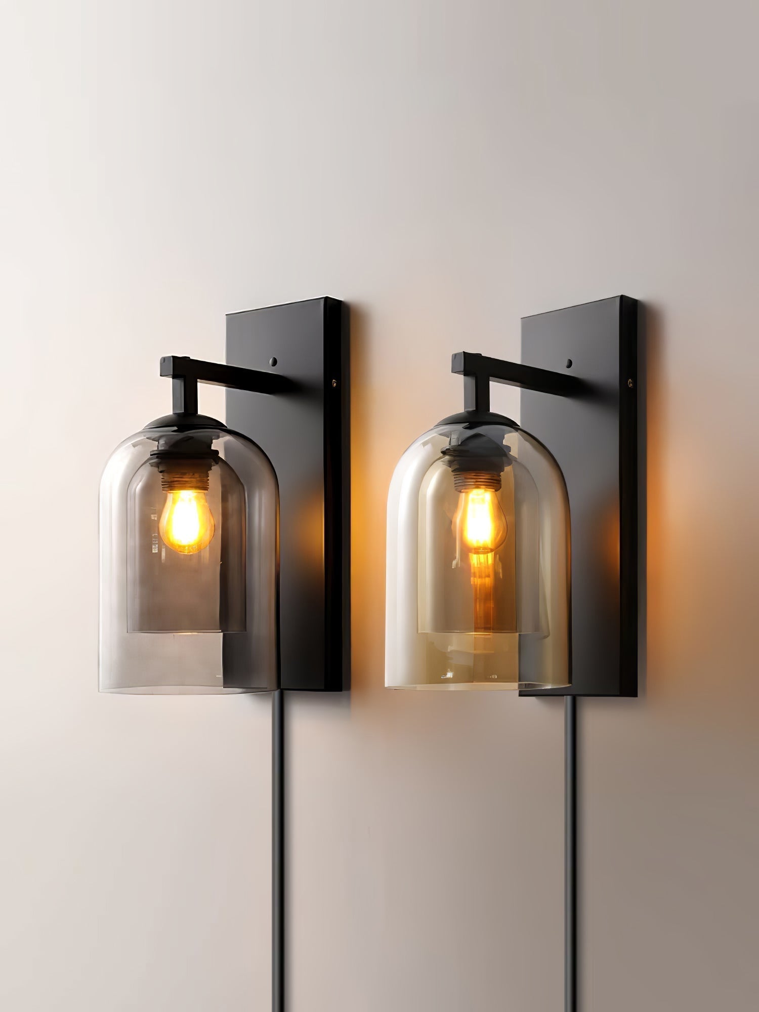 Glass Tubular Plug-In Wall Light, Plug-In Wall Sconce, detail 2