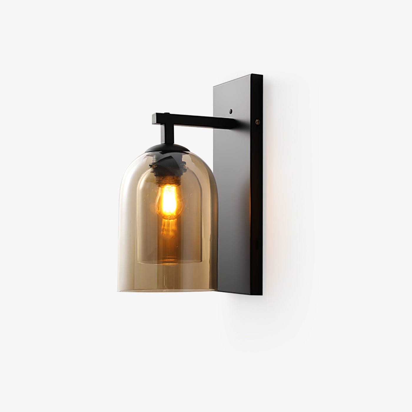 Glass Tubular Wall Light, Hardwired Wall Sconce, Metal, ∅ 5.9″ x H 13.4″