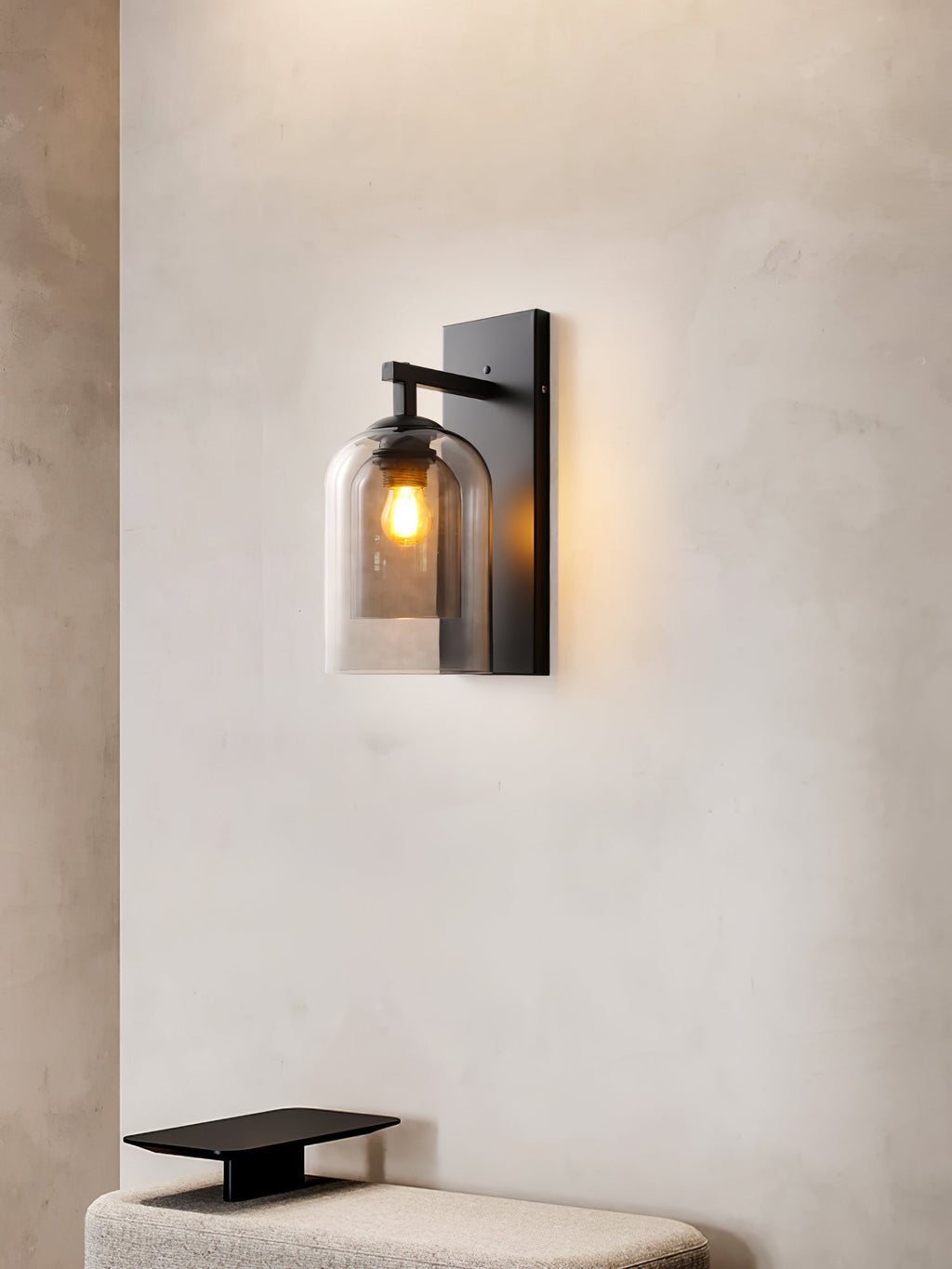 Glass Tubular Wall Light, Hardwired Wall Sconce, detail 7