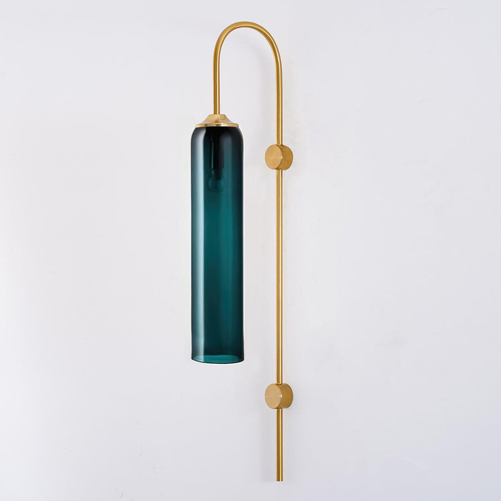 Contemporary Glass Wall Light - W 19cm x H 80cm Metal, Plug-In Wall Sconce, detail 18