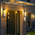 Creative Glass Waterproof LED Black Contemporary Solar Wall Light Exterior Lights, Hardwired Wall Sconce, Stainless Steel, 14.8"