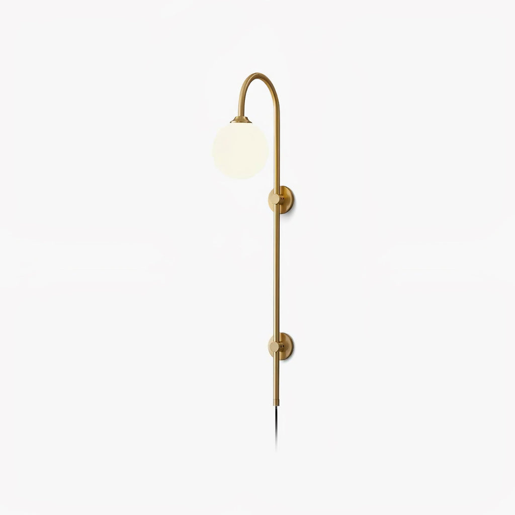 Globe Brass Wall Light, Wall Sconce, detail 2