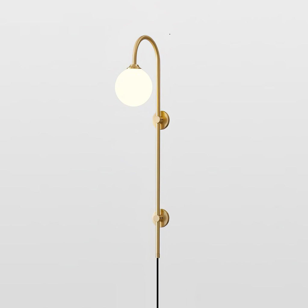 Globe Brass Plug-in Wall Light, Plug-In Wall Sconce, detail 26