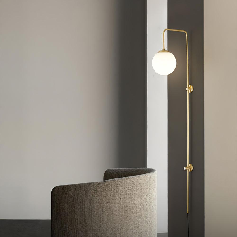Globe Brass Wall Light, Wall Sconce, detail 6