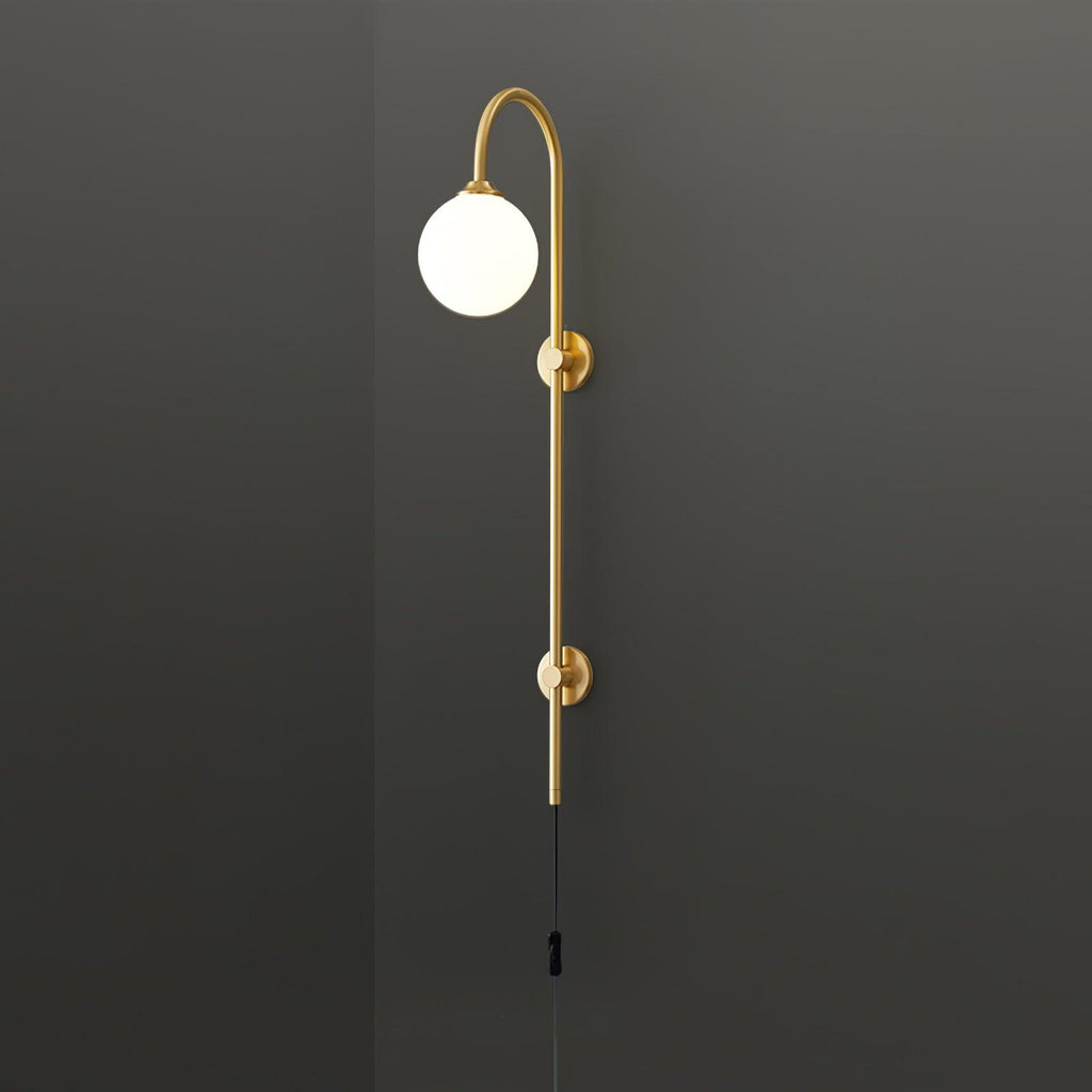 Globe Brass Plug-in Wall Light, Plug-In Wall Sconce, detail 15
