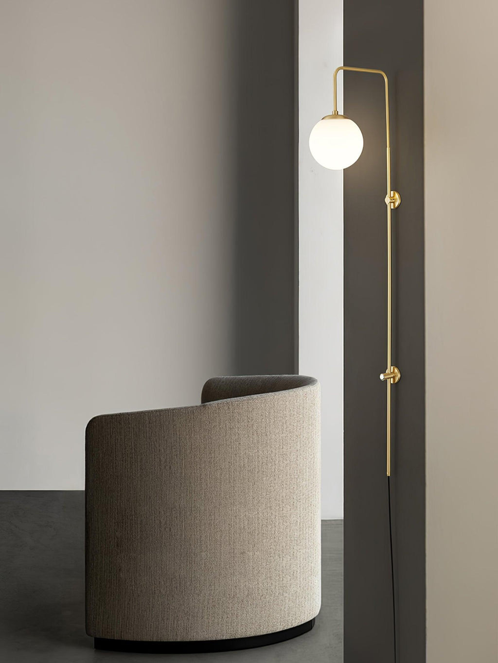 Globe Brass Plug-in Wall Light, Plug-In Wall Sconce, detail 16