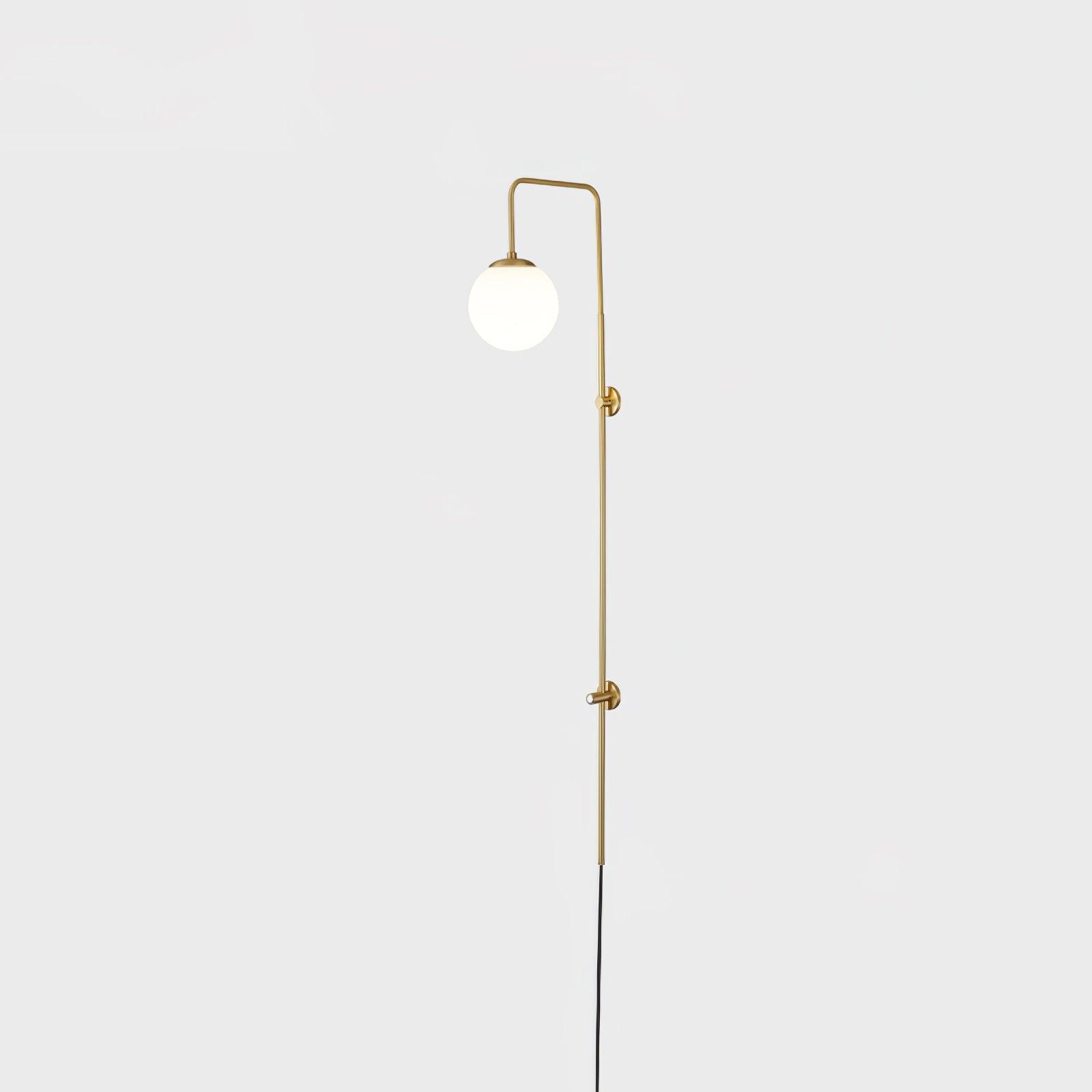 Globe Brass Plug-in Wall Light, Plug-In Wall Sconce, detail 28