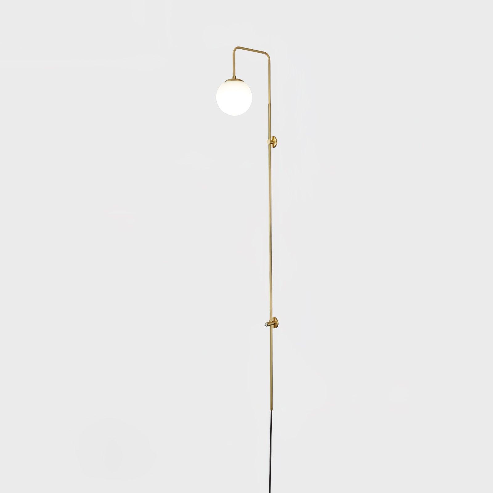 Globe Brass Plug-in Wall Light, Plug-In Wall Sconce, detail 27