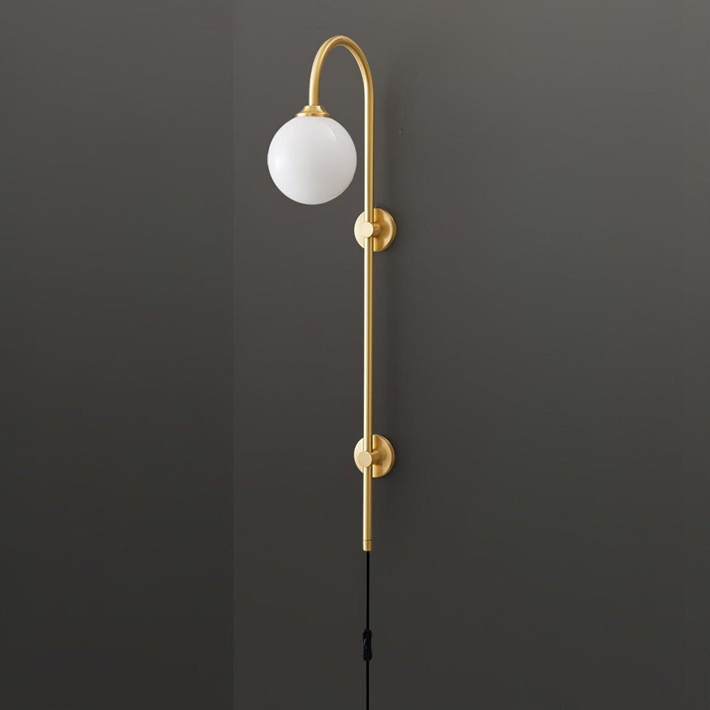 Globe Brass Wall Light, Wall Sconce, detail 9