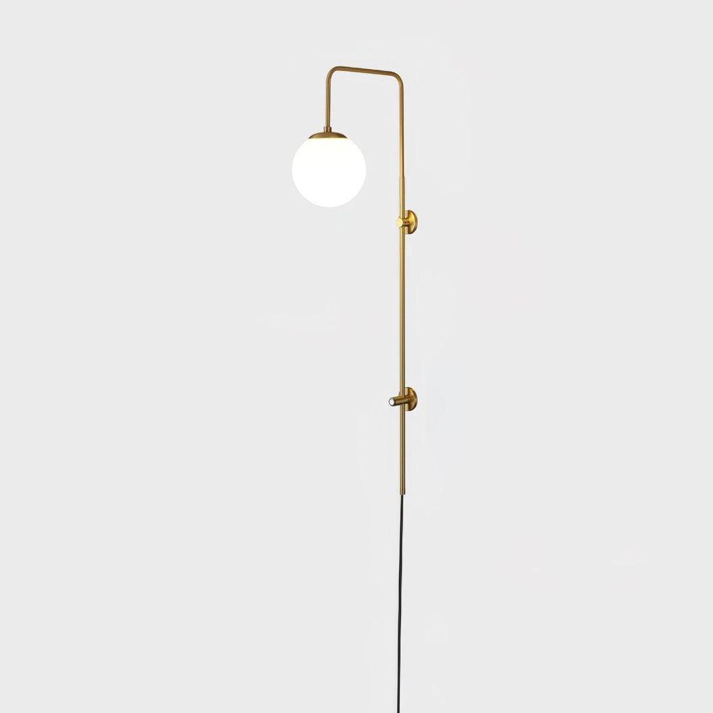 Globe Brass Plug-in Wall Light, Plug-In Wall Sconce, detail 25