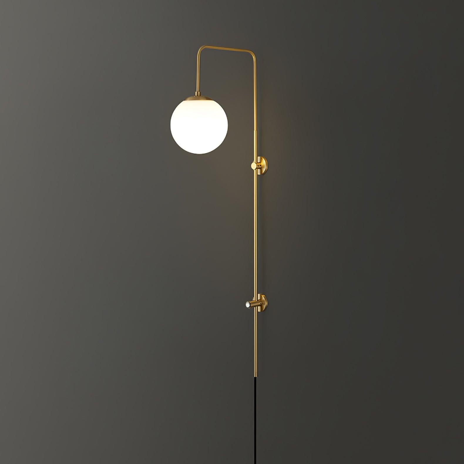 Globe Brass Plug-in Wall Light, Plug-In Wall Sconce, detail 23