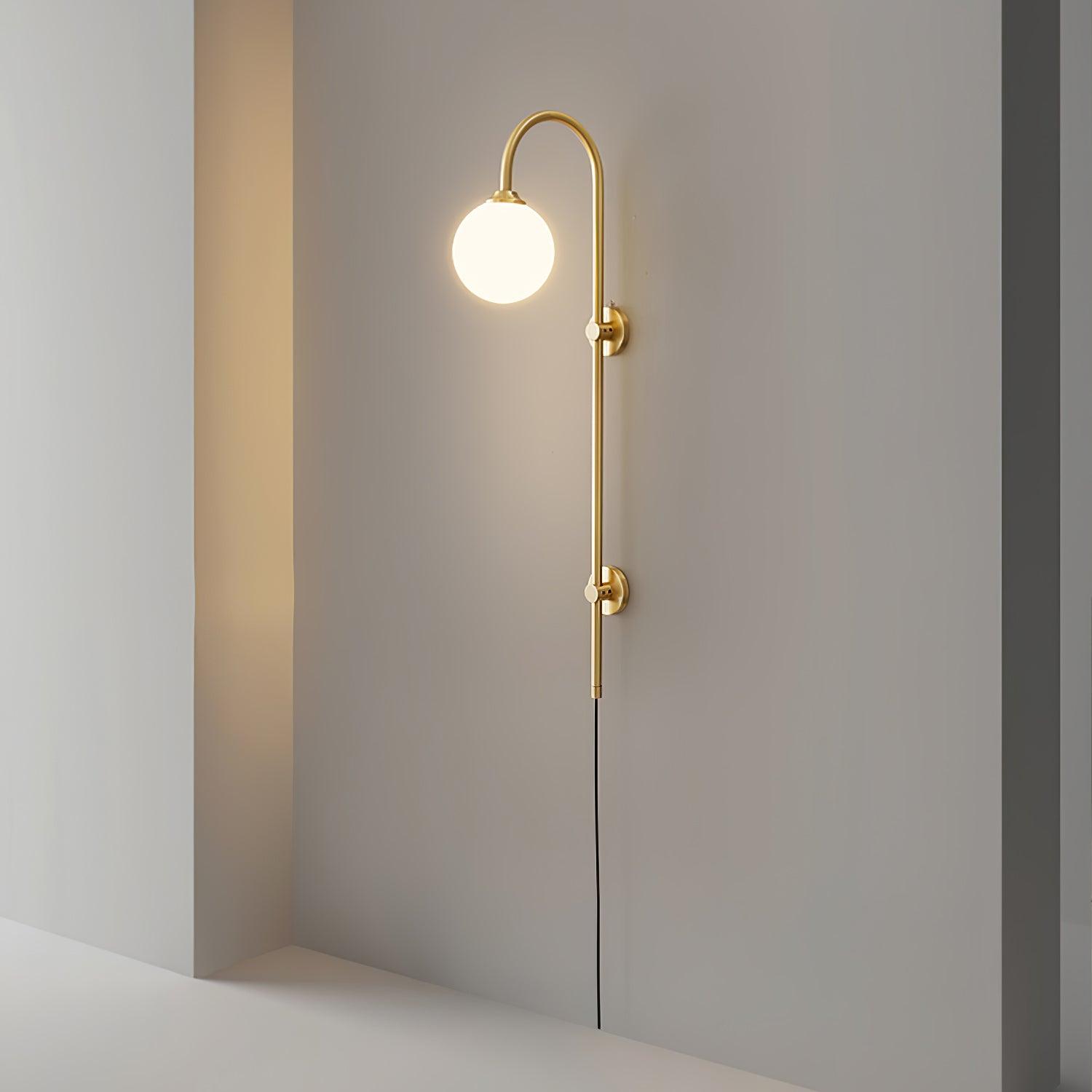 Globe Brass Wall Light, Wall Sconce, detail 3