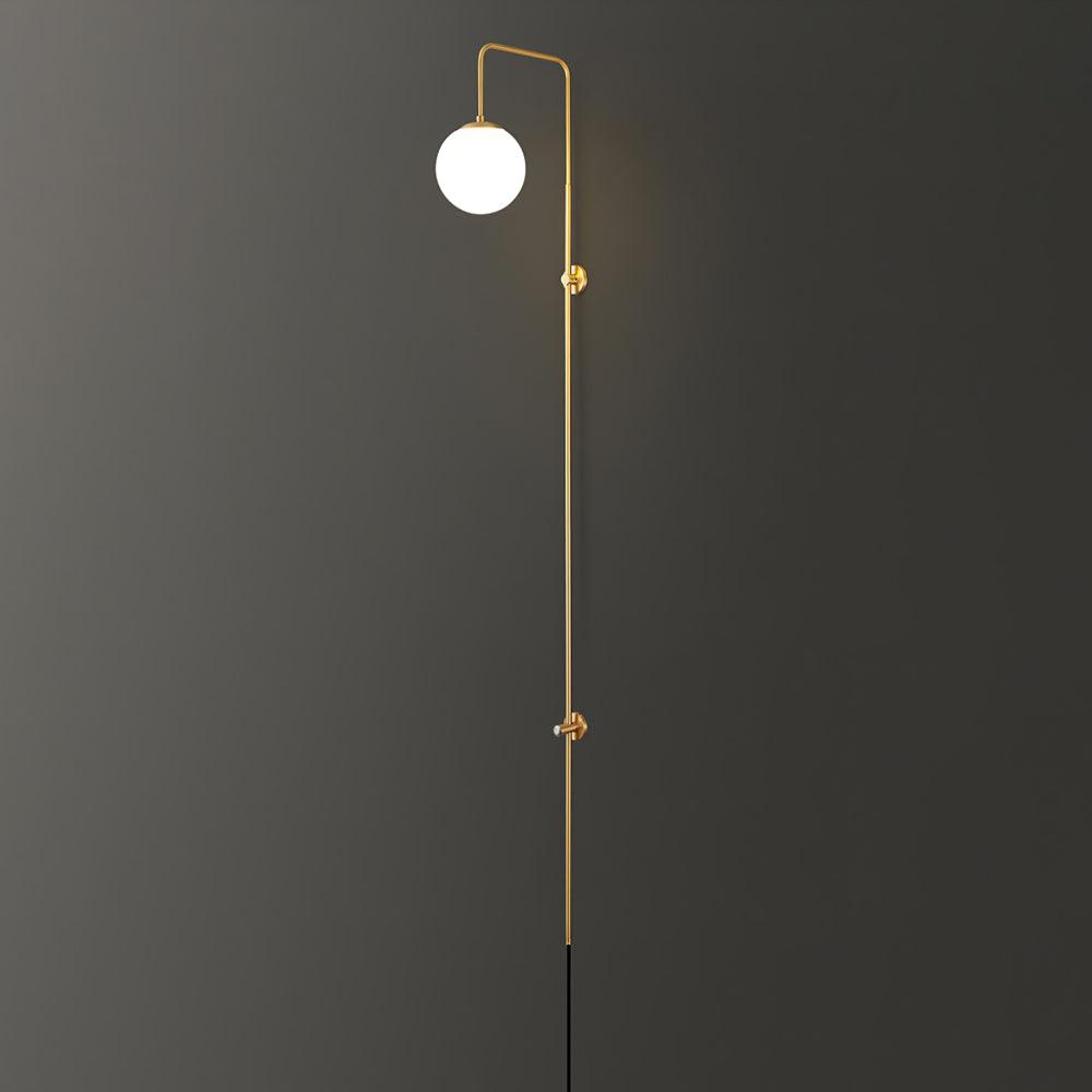 Globe Brass Plug-in Wall Light, Plug-In Wall Sconce, detail 24