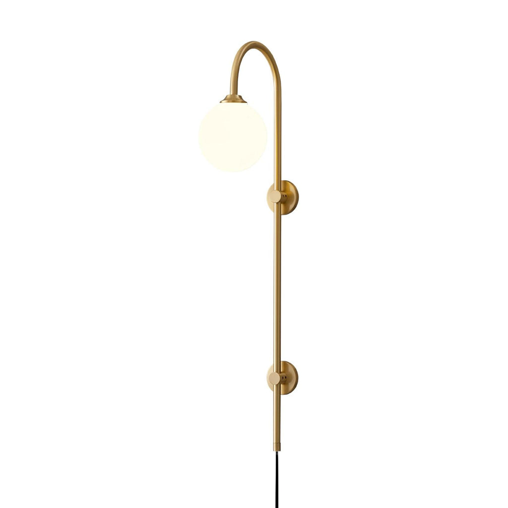 Globe Brass Plug-in Wall Light, Plug-In Wall Sconce, detail 30