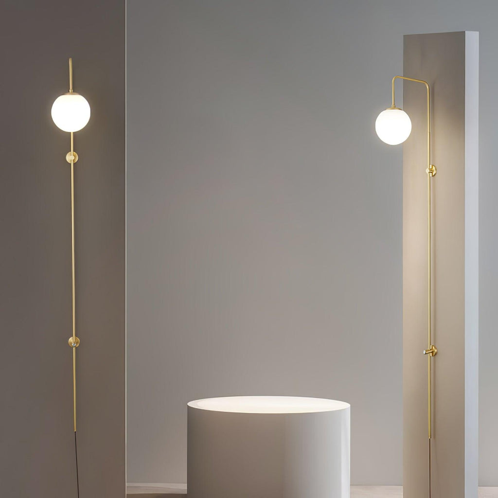 Globe Brass Plug-in Wall Light, Plug-In Wall Sconce, detail 7