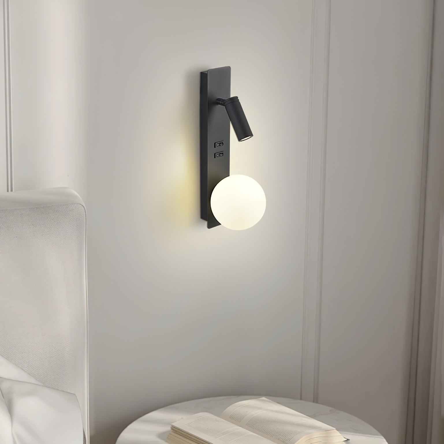 Glos Slim Wall Light, Hardwired Wall Sconce, detail 2