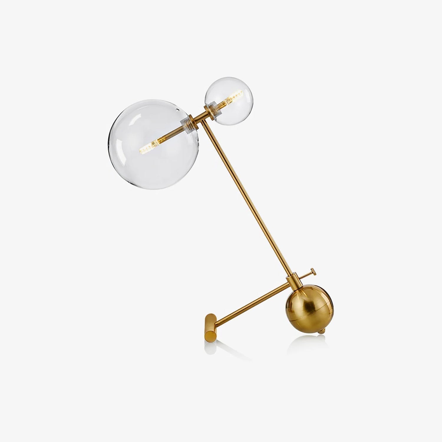 Gold Pearl Table Light, Bedside Table Lamp, Metal, ∅ 13.8″ x H 16.9″
