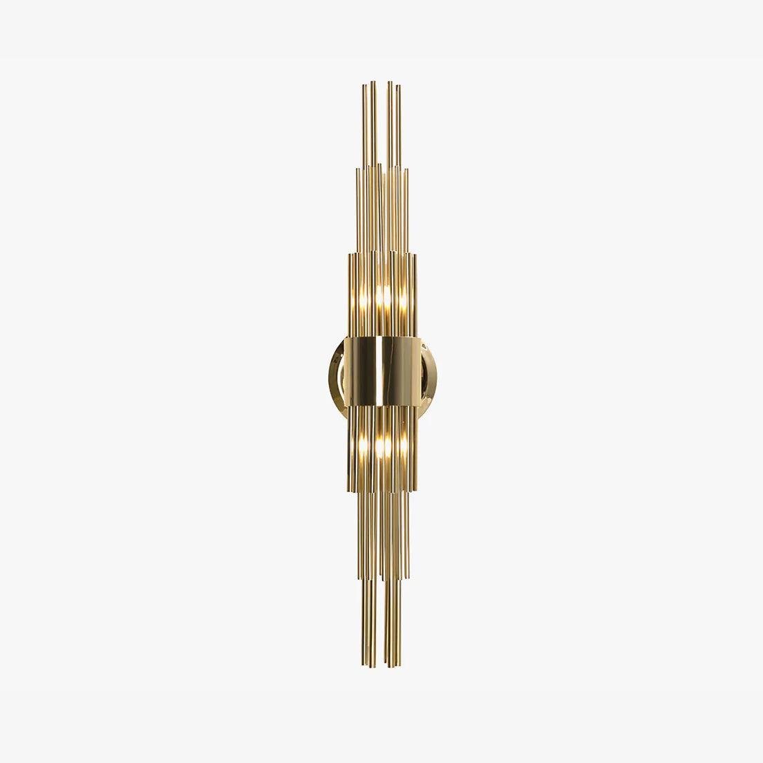 Gold Streamline Wall Light, Hardwired Wall Sconce, detail 2