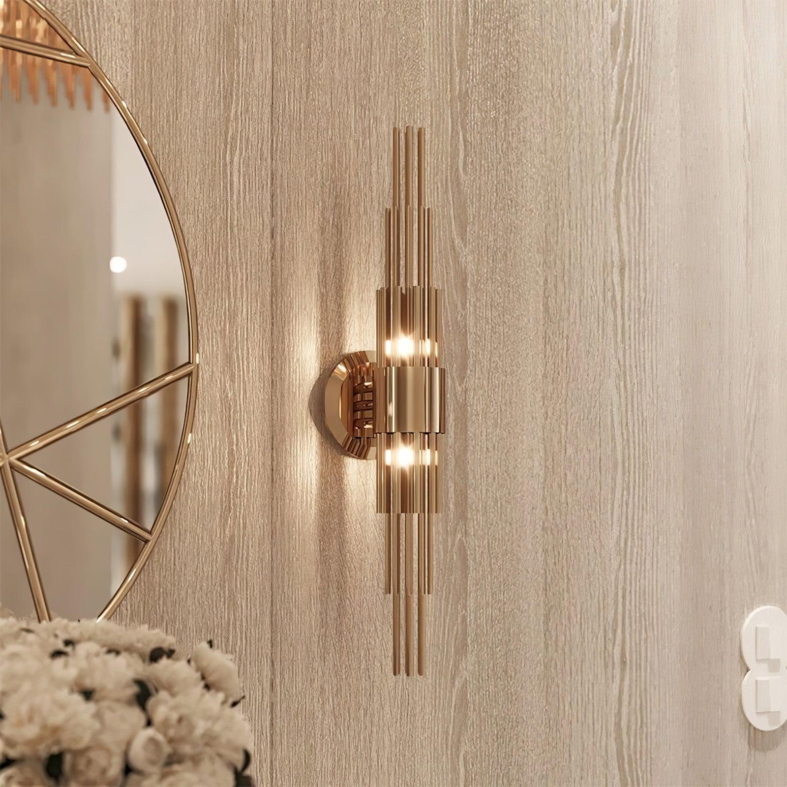 Gold Streamline Wall Light, Hardwired Wall Sconce, detail 3