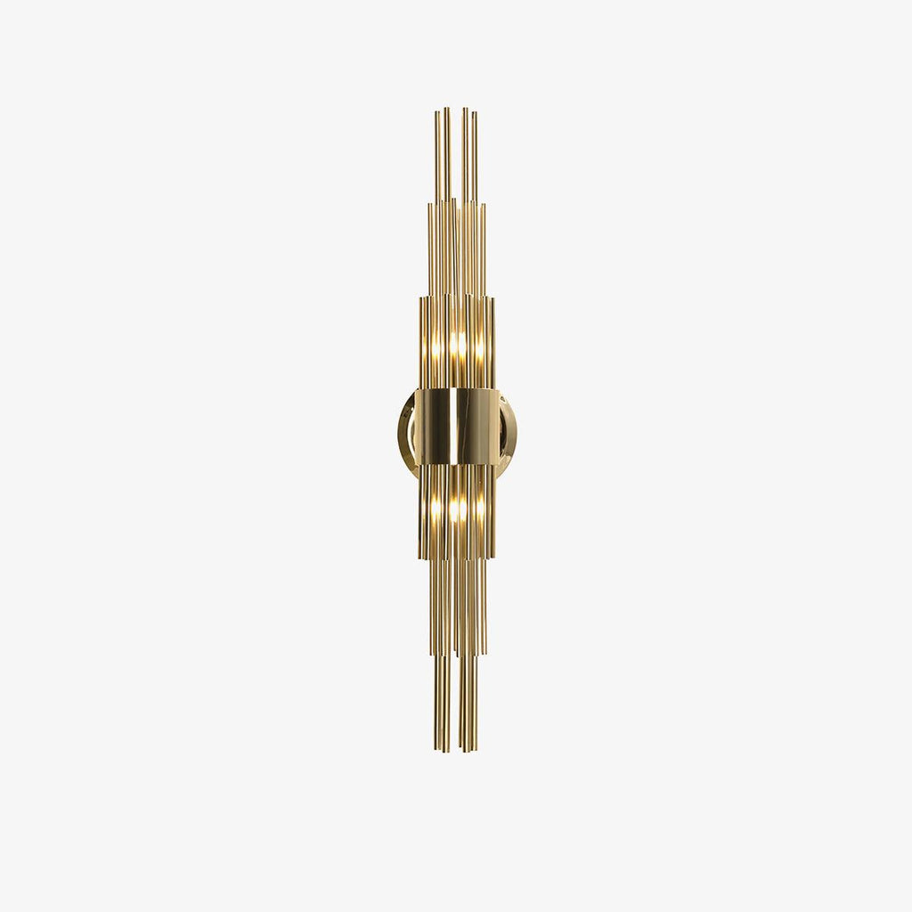 Gold Streamline Wall Light, Hardwired Wall Sconce, Metal, Dia 12cm x H 60cm