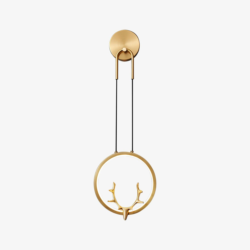 Golden Antler Wall Light, Bedroom Wall Sconce, detail 2