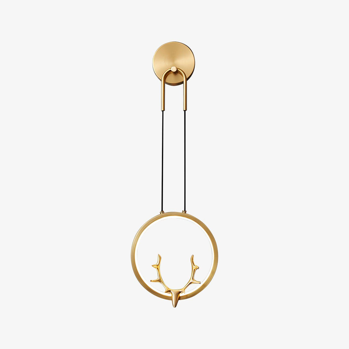 Golden Antler Wall Light, Bedroom Wall Sconce, detail 2
