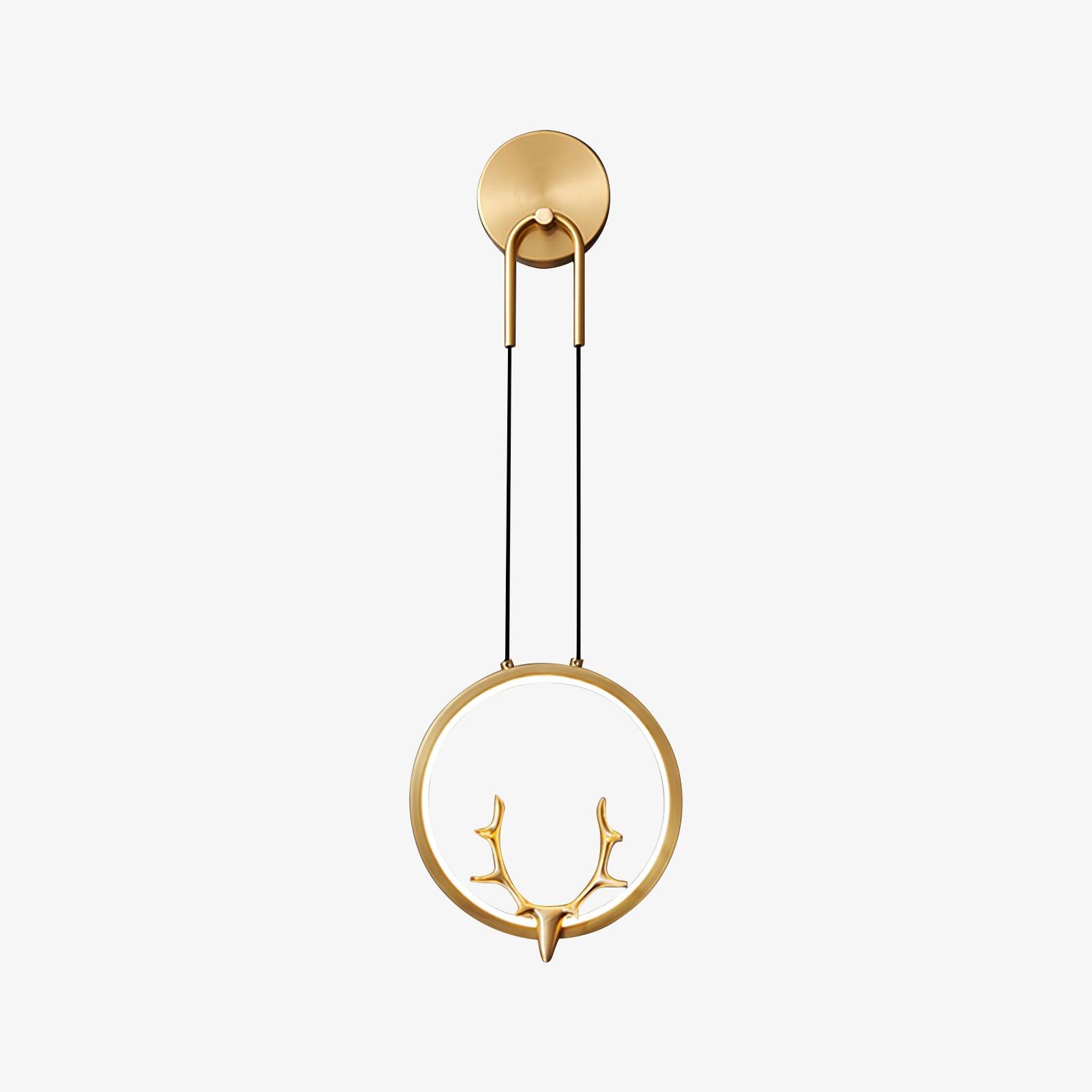 Golden Antler Wall Light, Bedroom Wall Sconce, detail 2
