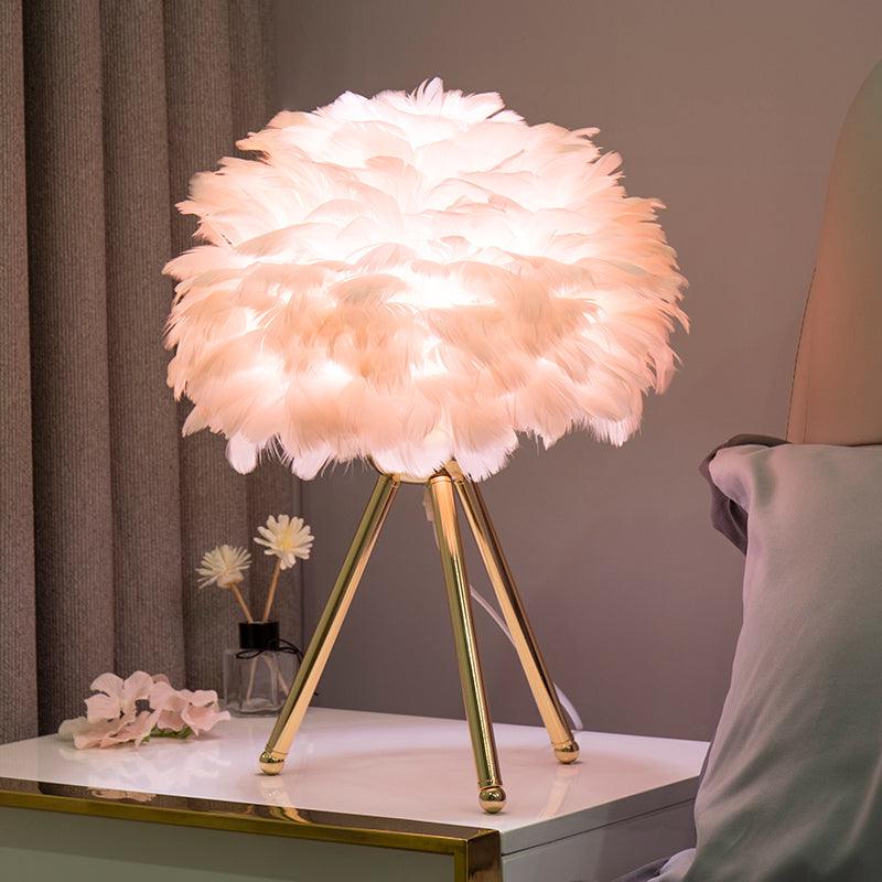 Goose Feather Table Light, Bedside Table Lamp, detail 17