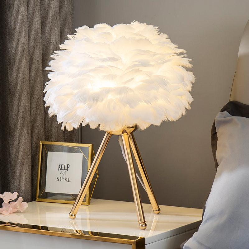 Goose Feather Table Light, Bedside Table Lamp, detail 2