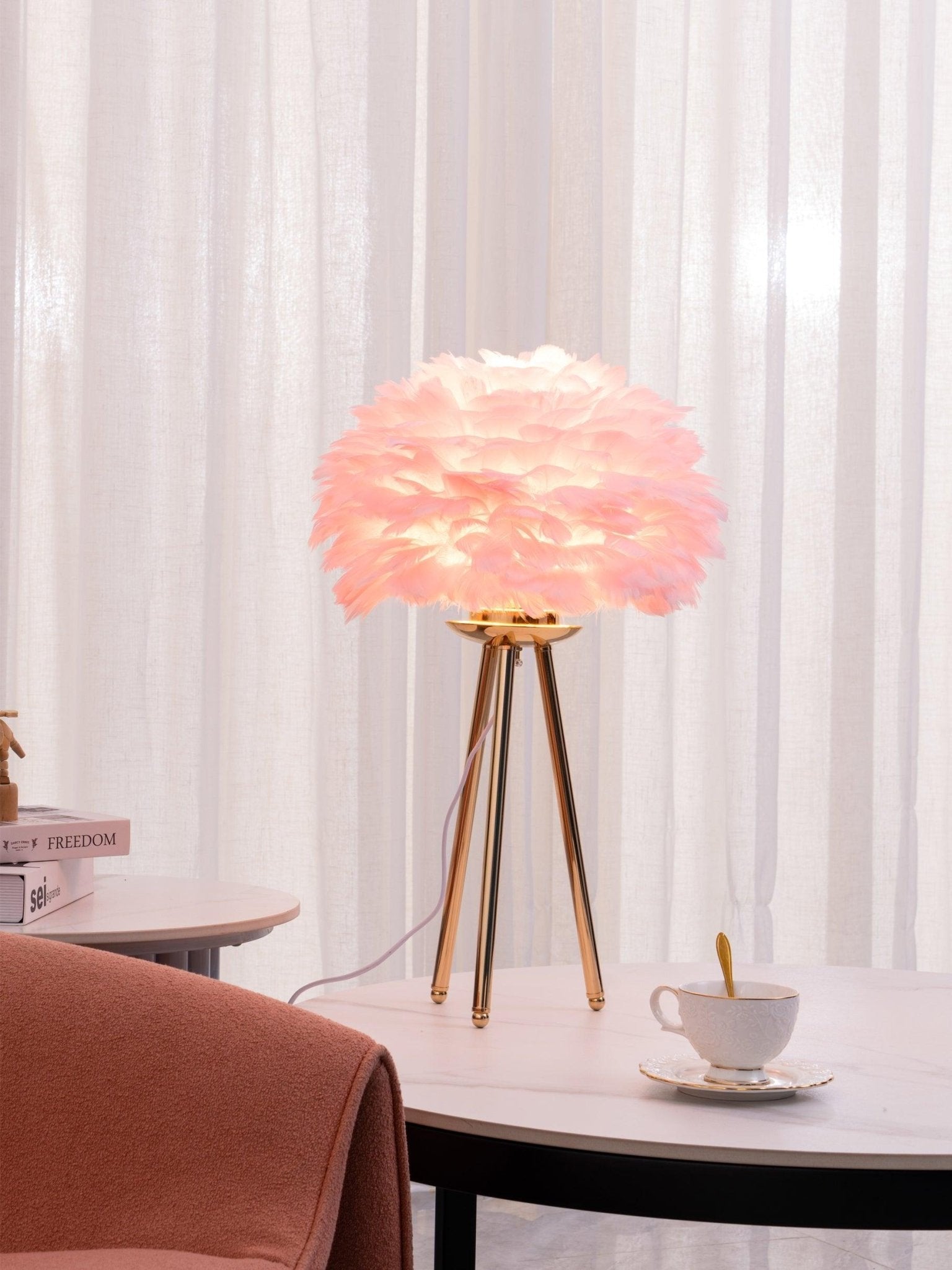 Goose Feather Table Light, Bedside Table Lamp, detail 7