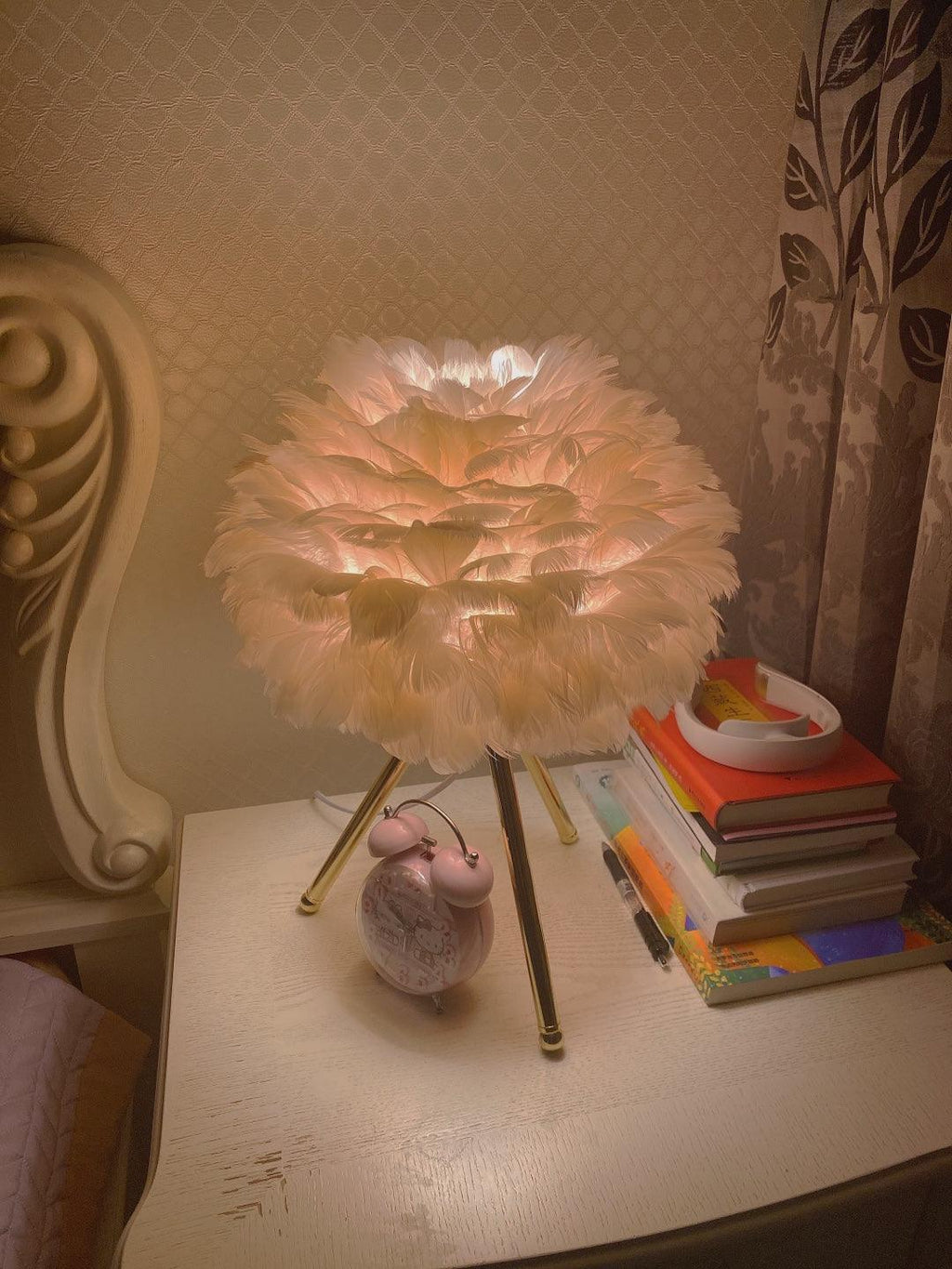 Goose Feather Table Light, Bedside Table Lamp, detail 24