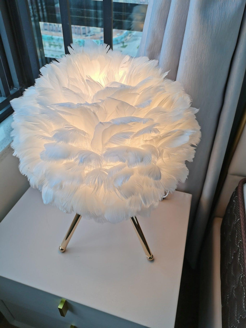 Goose Feather Table Light, Bedside Table Lamp, detail 27