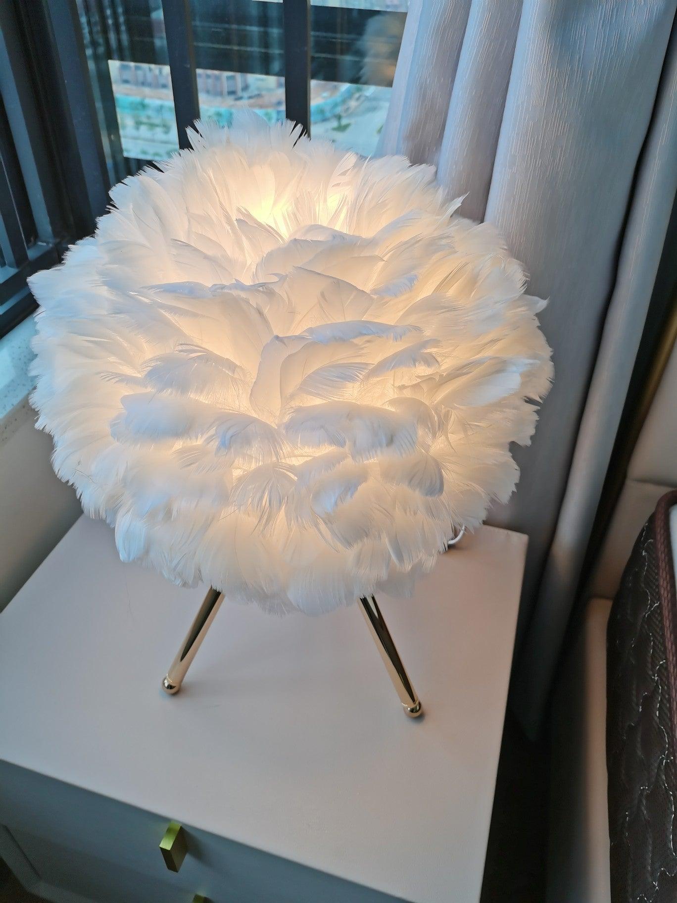 Goose Feather Table Light, Bedside Table Lamp, detail 27