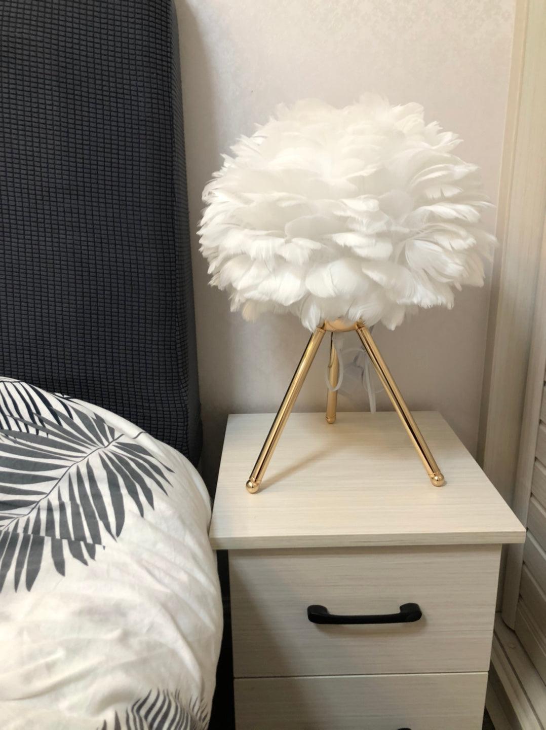 Goose Feather Table Light, Bedside Table Lamp, detail 30