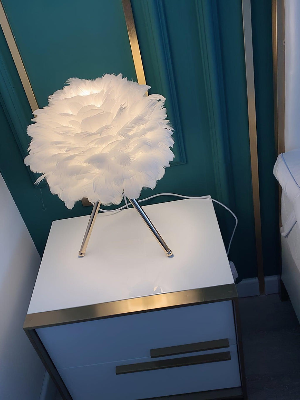 Goose Feather Table Light, Bedside Table Lamp, detail 37