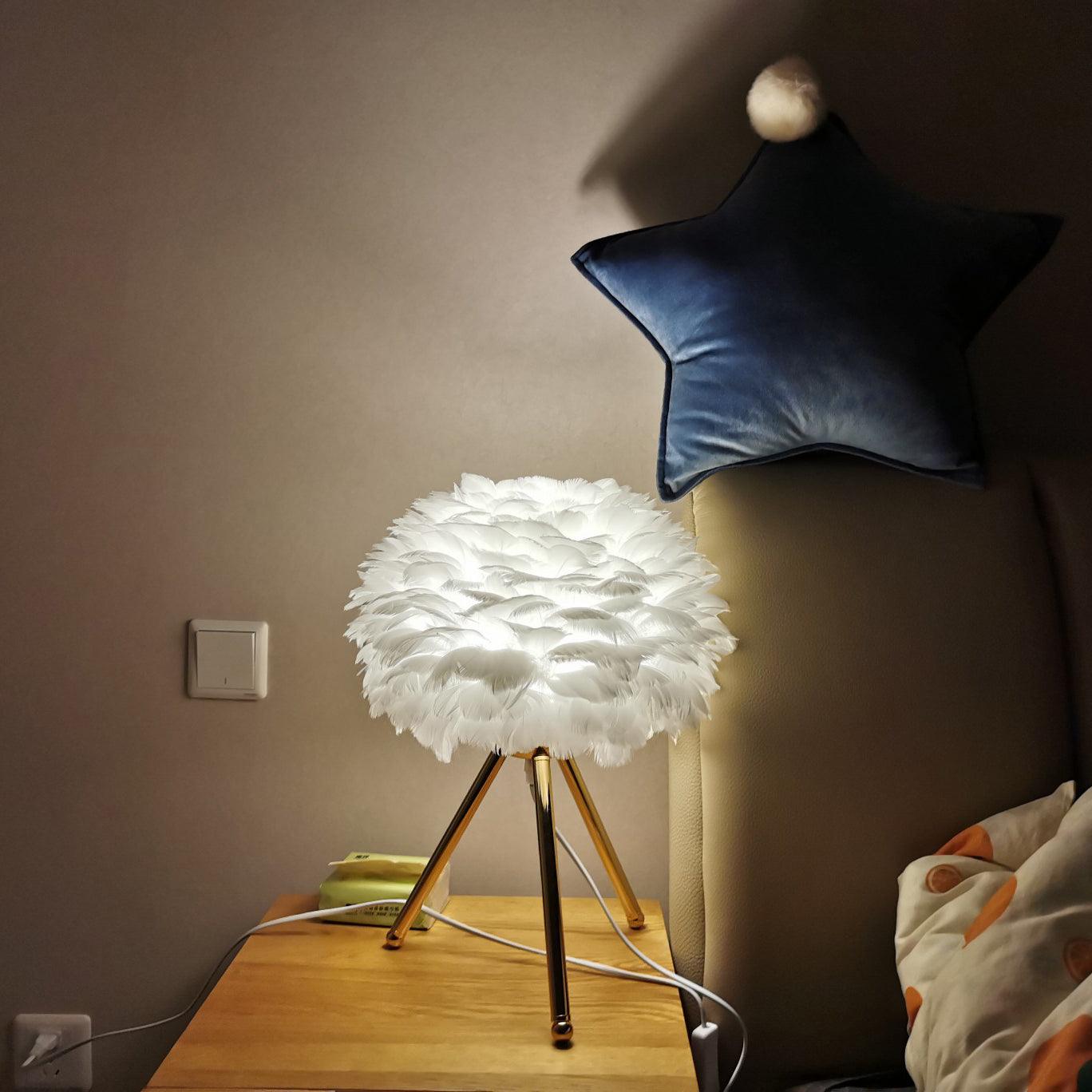 Goose Feather Table Light, Bedside Table Lamp, detail 4