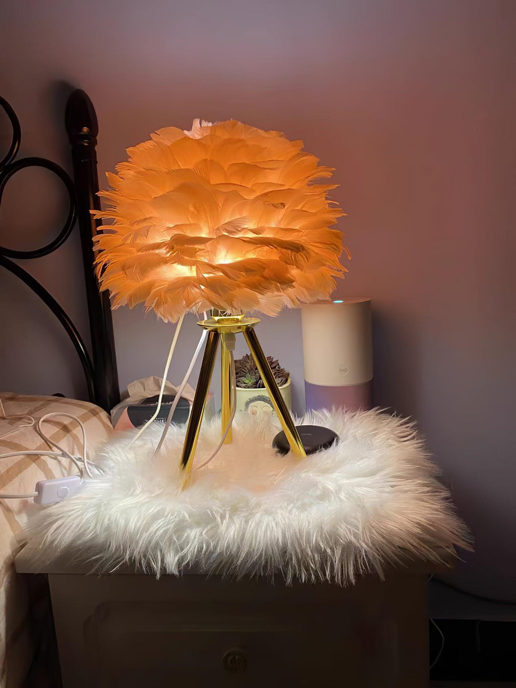 Goose Feather Table Light, Bedside Table Lamp, detail 50
