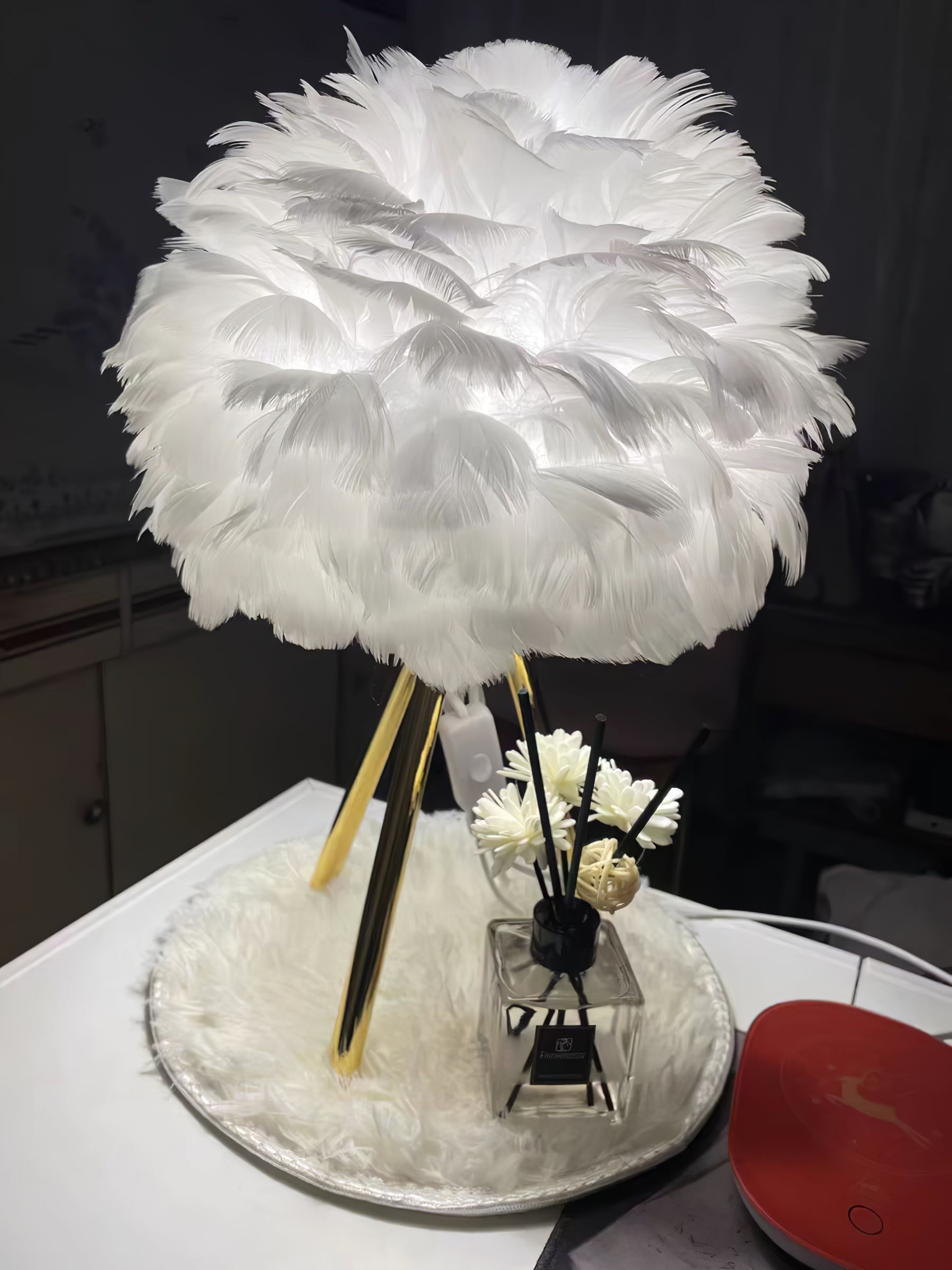 Goose Feather Table Light, Bedside Table Lamp, detail 53