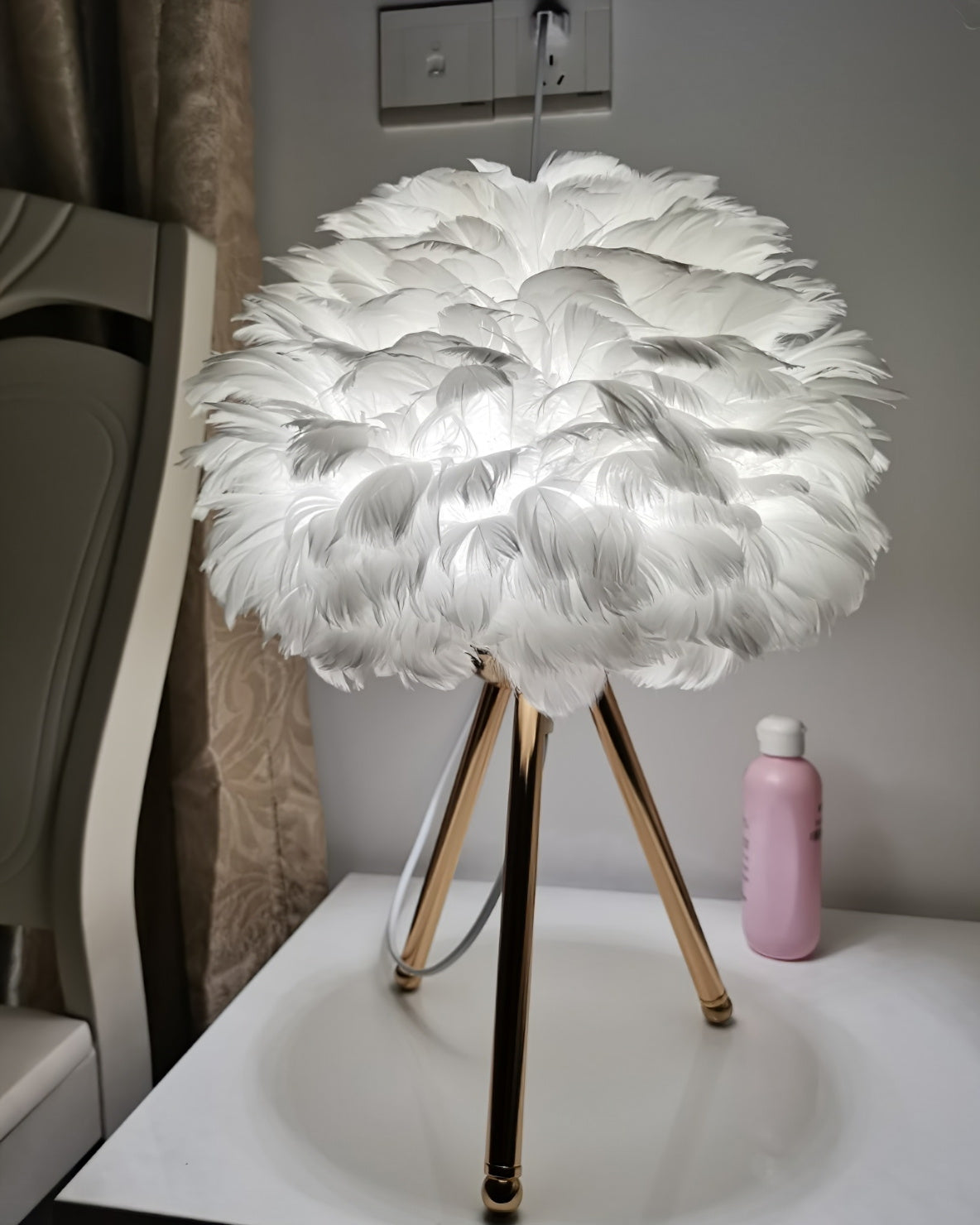 Goose Feather Table Light, Bedside Table Lamp, detail 54