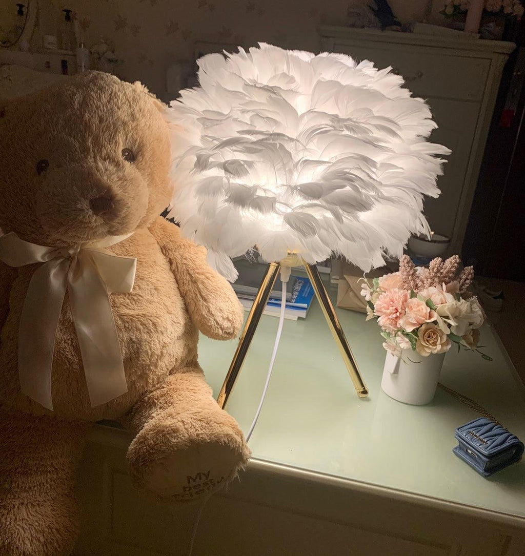 Goose Feather Table Light, Bedside Table Lamp, detail 11
