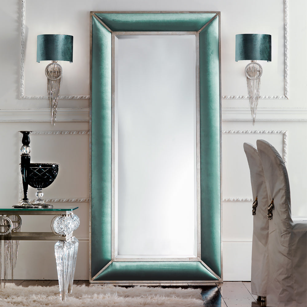 Silver Crystal Velvet Wall Light, Bedroom Wall Sconce, detail 3