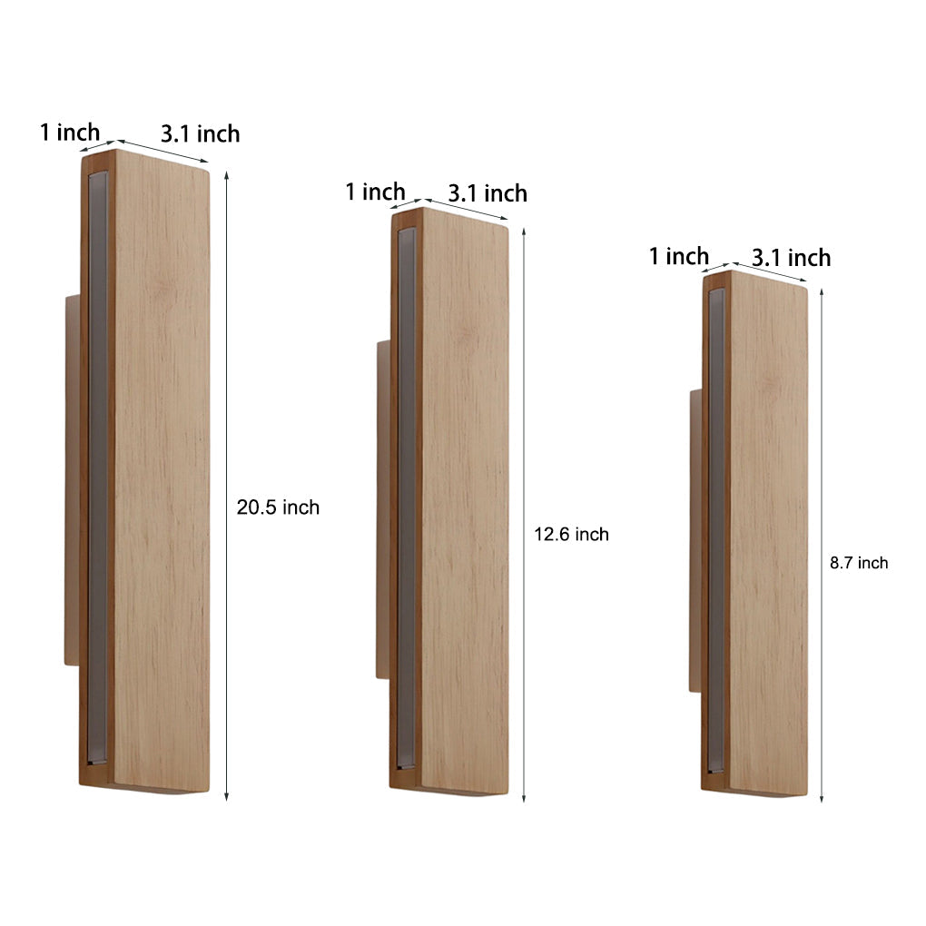 Rotatable Clean-Lined Box Wood Led Wall Light Wall Fixtures Fixture, Bedroom Wall Sconce, detail 7