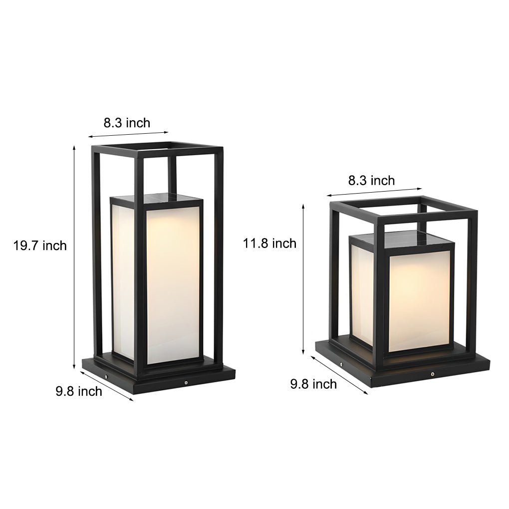Exterior Waterproof LED Black Contemporary Solar Fence Post Lights Pillar Lamp, Outdoor Wall Light, detail 8