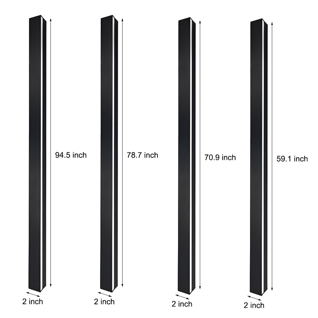 Clean-Lined Long Strip LED Waterproof Black Contemporary Solar Wall Light, Wall Sconce, detail 9